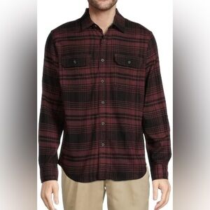 George Men’s button down long sleeve flannel shirt size Large